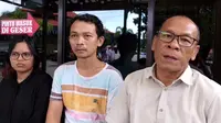 Meiske Angglelina (kiri) dan suaminya Afner Juliwarno (tengah) didampingi kuasa hukum MH Roy Sidabutar, SH, ditemui seusai menyambangi Subdit Renakta Polda Kalteng, Jumat (23/2/2024).