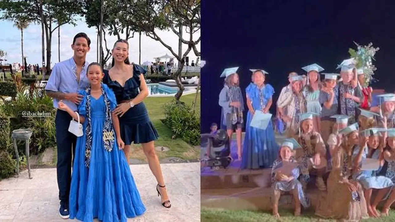 7 Momen Wisuda Putri Jennifer dan Irfan Bachdim, Tampil Menawan dengan Gaun Biru