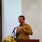 Gubernur DKI Jakarta Basuki Tjahaja Purnama berpidato saat Musda DPD Partai Golkar DKI Jakarta di Jakarta, (19/6).Golkar memberi dukungan kepada Basuki Tjahaja Purnama untuk maju dalam pilgub mendatang.  (Liputan6.com/Faizal Fanani)