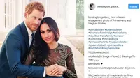 Berikut penampilan Meghan Markle yang cantik dalam balutan gaun transparan saat foto resmi pertunangannya bersama pangeran Harry. (Foto: instagram/kensington_palace_)