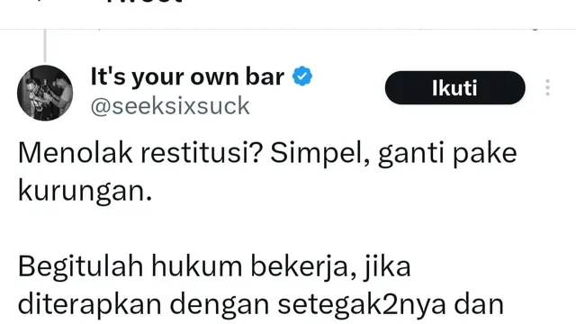 Unggahan ayah David Ozora. (Foto: Dok. Twitter @seeksixsuck)