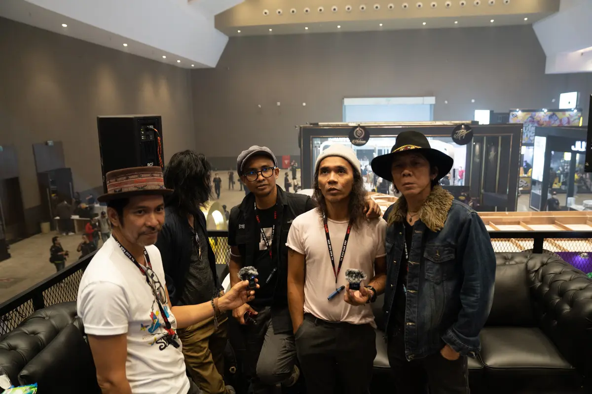 Slank saat di panggung peluncuran Fullmoon di Hall B3, Gedung Jiexpo, Kemayoran, Jakarta.