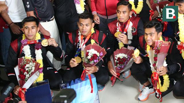 Skuad Timnas Indonesia U-22 Tiba di Bandara Soekarno Hatta