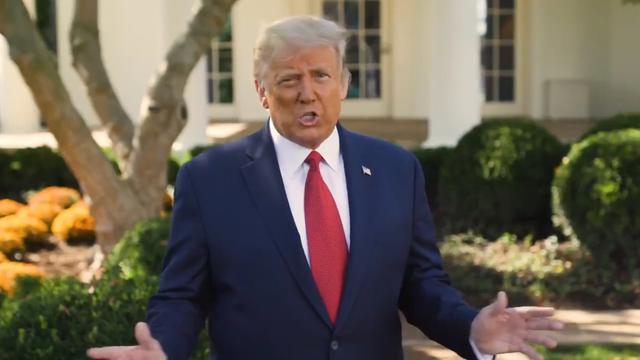 Penampakan Presiden AS Donald Trump di Gedung Putih setelah dirawat karena COVID-19.