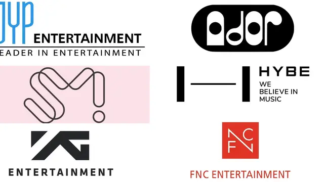 Logo sejumlah agensi K-Pop. (Foto via Soompi)