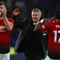 Ole Gunnar Solskjaer mengawali debutnya sebagai manajer Manchester United dengan hasil positif. Solskjaer sukses membawa MU menang 3-1 atas Cardiff City pada laga pekan ke-18 Premier League, Sabtu (22/12/2018). (AFP/CreditGEOFF CADDICK)