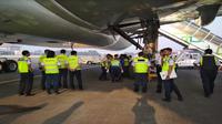 Kementerian Perhubungan lakukan ramp check pesawat angkutan haji 1439 H (Foto:Liputan6.com/Pramita T)