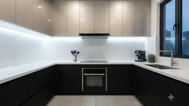 Kombinasi Warna Kitchen Set dan Backsplash yang Elegan