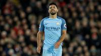 Striker Manchester City asal Argentina, Sergio Aguero. (Reuters/Carl Recine)