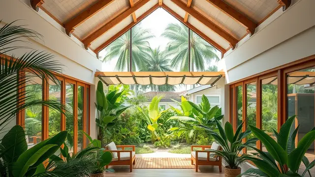 Rumah dengan Konsep Terbuka dan Taman Tengah