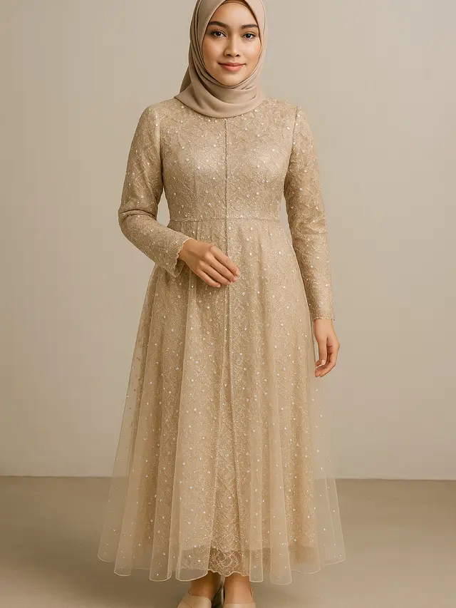 Model Gamis Brokat Full Layer Depan 2025/Ilustrasi AI