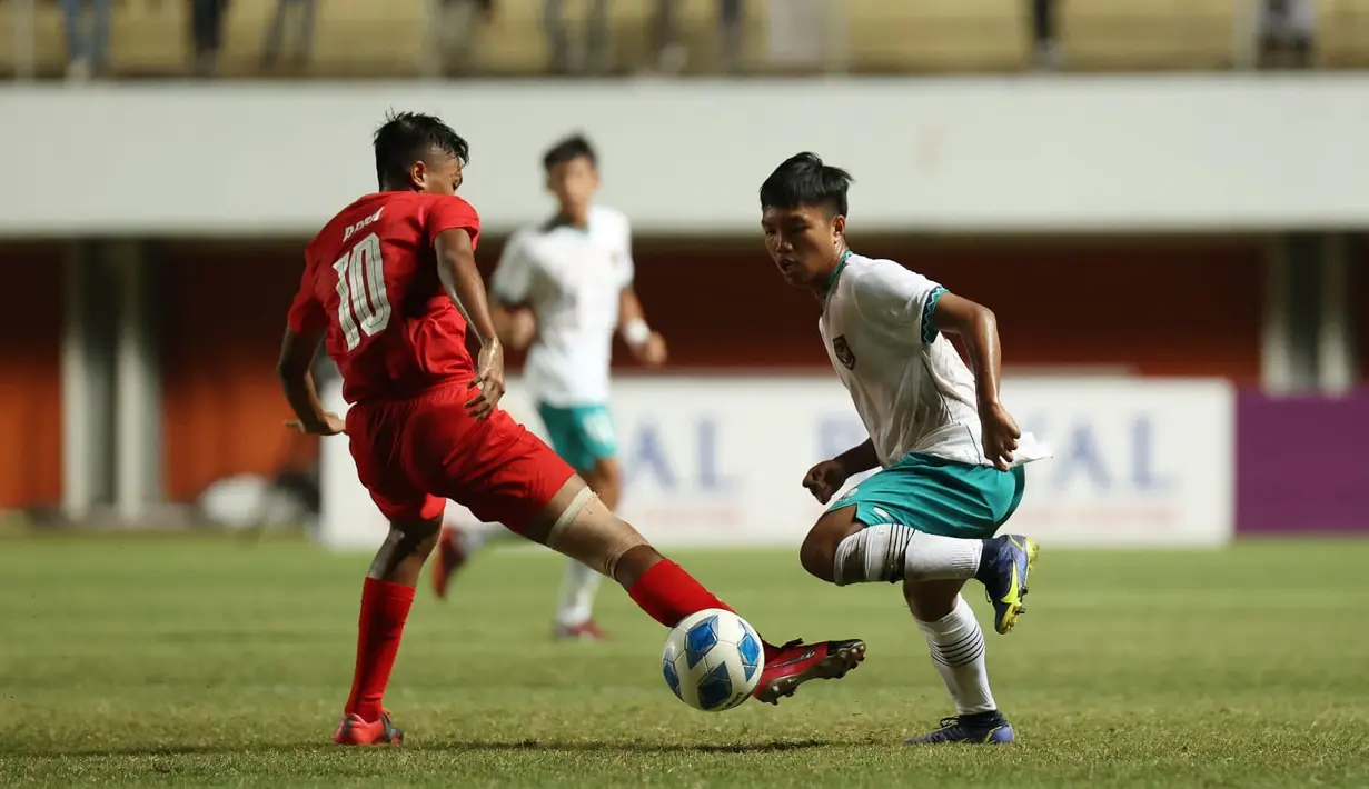Timnas Indonesia U-16 berhasil meraih kemenangan telak 9-0 atas Singapura dalam laga Grup A Piala AFF U-16 2022 di Stadion Maguwoharjo, Sleman, Rabu (3/8/2022). Kemenangan telak 9-0 atas Singapura membuat Timnas Indonesia U-16 memiliki enam poin dari dua laga yang sudah mereka mainkan. (FOTO: Dok. PSSI)