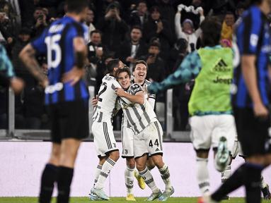 Juventus berhasil memenangi laga bertajuk Derby d'Italia pada giornata ke-13 Liga Italia 2022/2023 melawan Inter Milan di Allianz Stadium, Senin (7/11/2022) dini hari WIB. (AP/LaPresse/Fabio Ferrari)