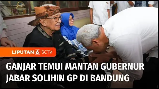 Bakal capres Ganjar Pranowo menemui tokoh sunda yang juga mantan gubernur Jawa Barat, Solihin GP di Bandung, Jawa Barat. Di Bandung, Ganjar juga menemui tokoh sunda lainnya Popong Oce Jun Junan, atau yang akrab disapa Ceu Popong.