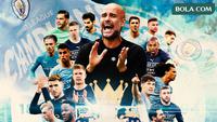 Premier League - Ilustrasi Manchester City Juara Premier League Musim 2021-2022 (Bola.com/Adreanus Titus)