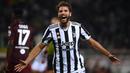 Kebuntuan Juventus akhirnya pecah pada menit ke-86. Manuel Locatelli sukses menjebol gawang yang dijaga Milinkovic-Savic dari sepakan kotak penalti. Papan skor berubah menjadi 1-0 atas keunggulan Bianconeri. (AFP/Marco Bertorello)