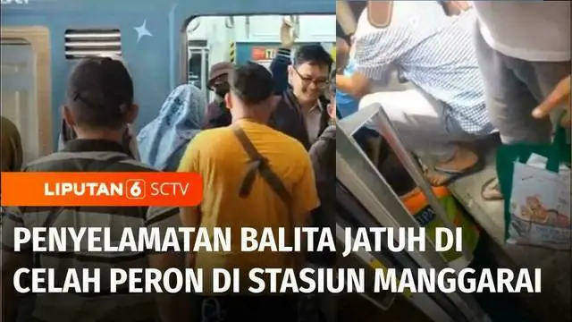 Terdorong oleh penumpang yang berdesakan, seorang anak balita terperosok ke bawah gerbong kereta commuter line di Stasiun Manggarai, Jakarta Selatan. Sang anak lolos dari maut, setelah diselamatkan petugas keamanan stasiun. Insiden ini sempat viral d...