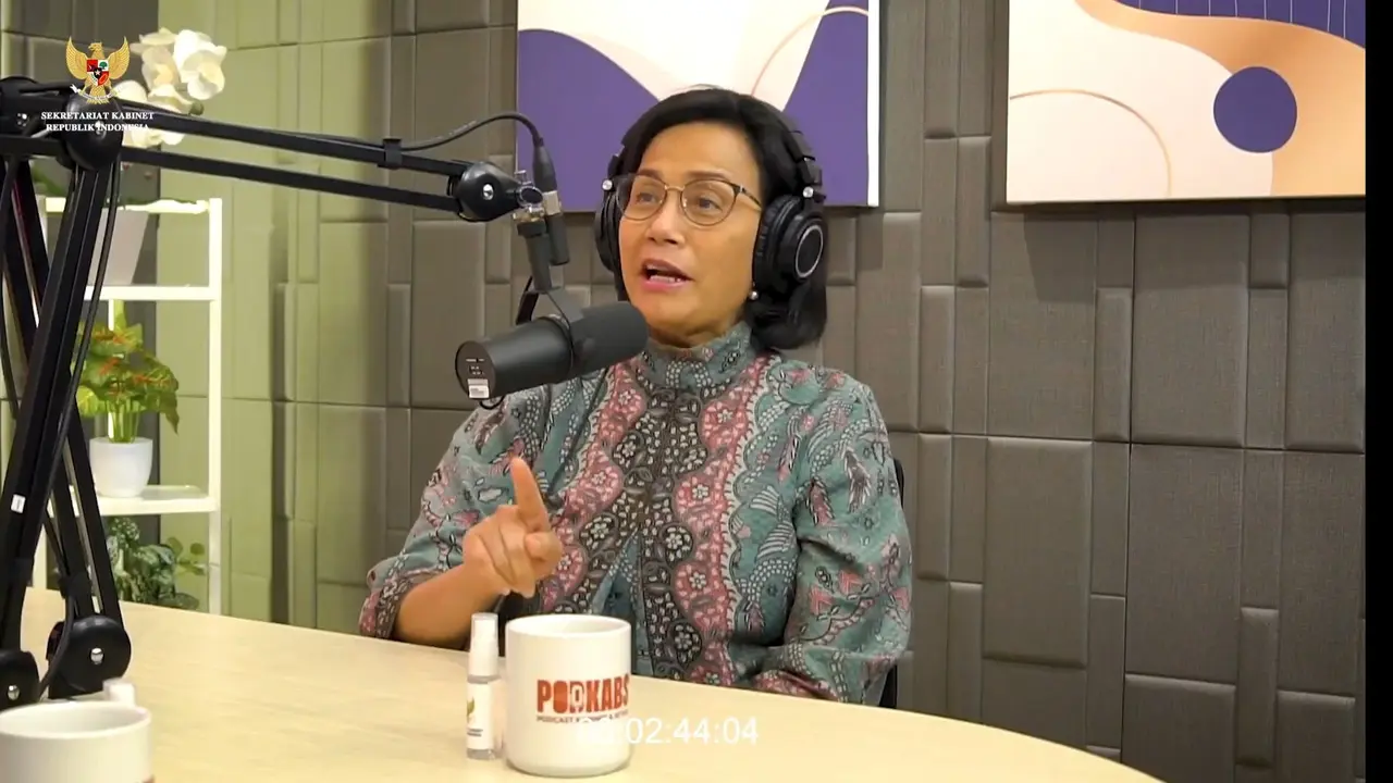 Menteri Keuangan Sri Mulyani Indrawati dalam Podcast Sekretariat Kabinet dengan judul Ngobrol Seru Bareng Sri Mulyani: Pemerintahan Bukanlah Tembok.