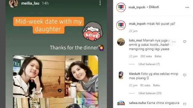 Penampilan terbaru Felicia Tissue