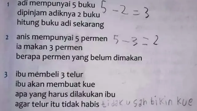 Jawaban soal MTK viral