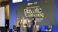 Direktur Pengaturan Pendaftaran Tanah dan Ruang Kementerian ATR/BPN Hasan Basri Nata Menggala  bersama President FIABCI Asia Pacific Region sekaligus Waketum DPP REI Bidang Hubungan Luar Negeri Rusmin Lawin dan Assistant Vice President Marketing Agung Podomoro Yenti Lokat membahas tentang regulasi yang memudahkan Warga Negara Asing (WNA) di Indonesia dalam sesi talkshow di "Agung Podomoro Private Gatheting" Sabtu (18/11).