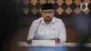 Menteri Agama (Menag) Yaqut Cholil Qoumas menggelar konferensi pers di Gedung Kementerian Agama, Jakarta, Kamis (3/6/2021). Pemerintah memastikan tidak memberangkatkan jemaah haji Indonesia pada musim haji 1442 H/2021 M. (Liputan6.com/Faizal Fanani)