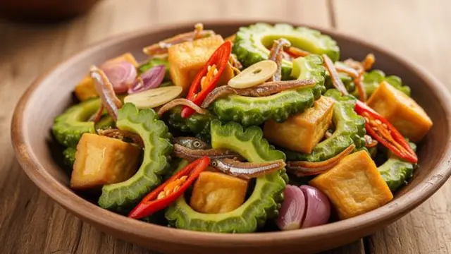 Tumis Pare Tahu Teri Pedas