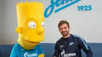 Bart Simpson bertemu pelatih Zenit Andre Villas-Boas (Dailymail.co.uk)