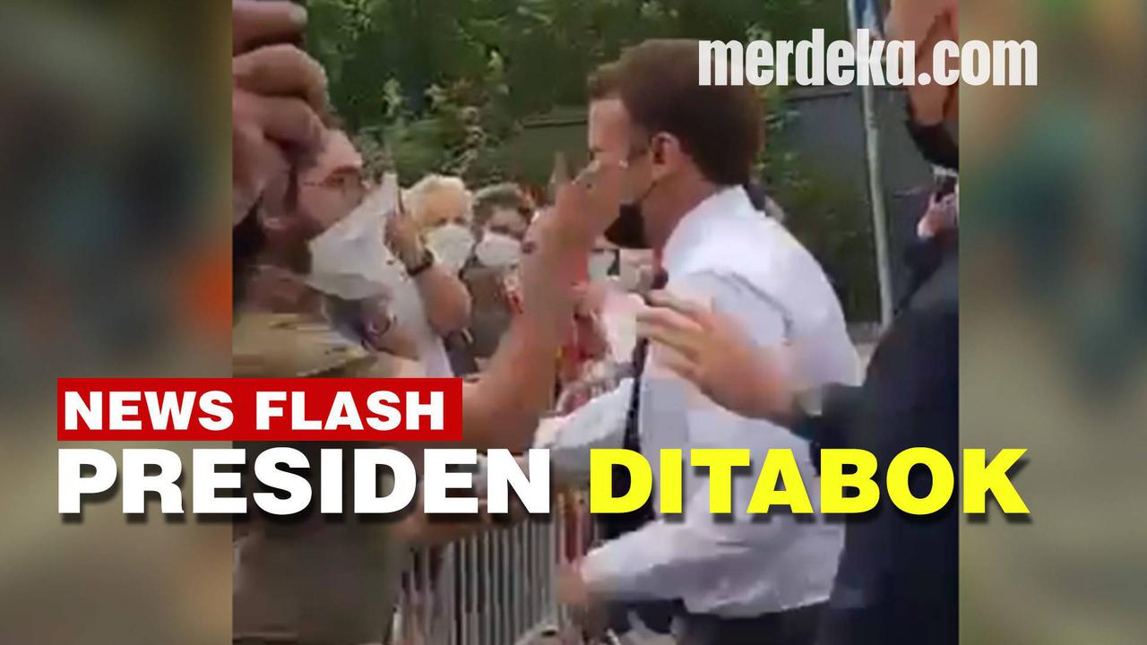 VIDEO : Reaksi Presiden Prancis Emmanual Macron Ditampar Seorang Warga