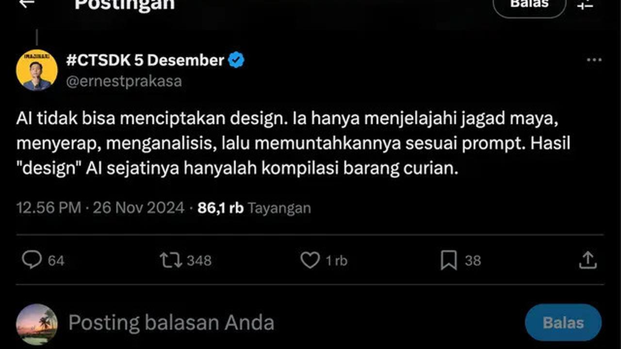 Ernest Prakasa Sentil Erick Thohir Gegara PSSI Pakai Teknologi AI buat Desain Poster, Singgung Pencurian