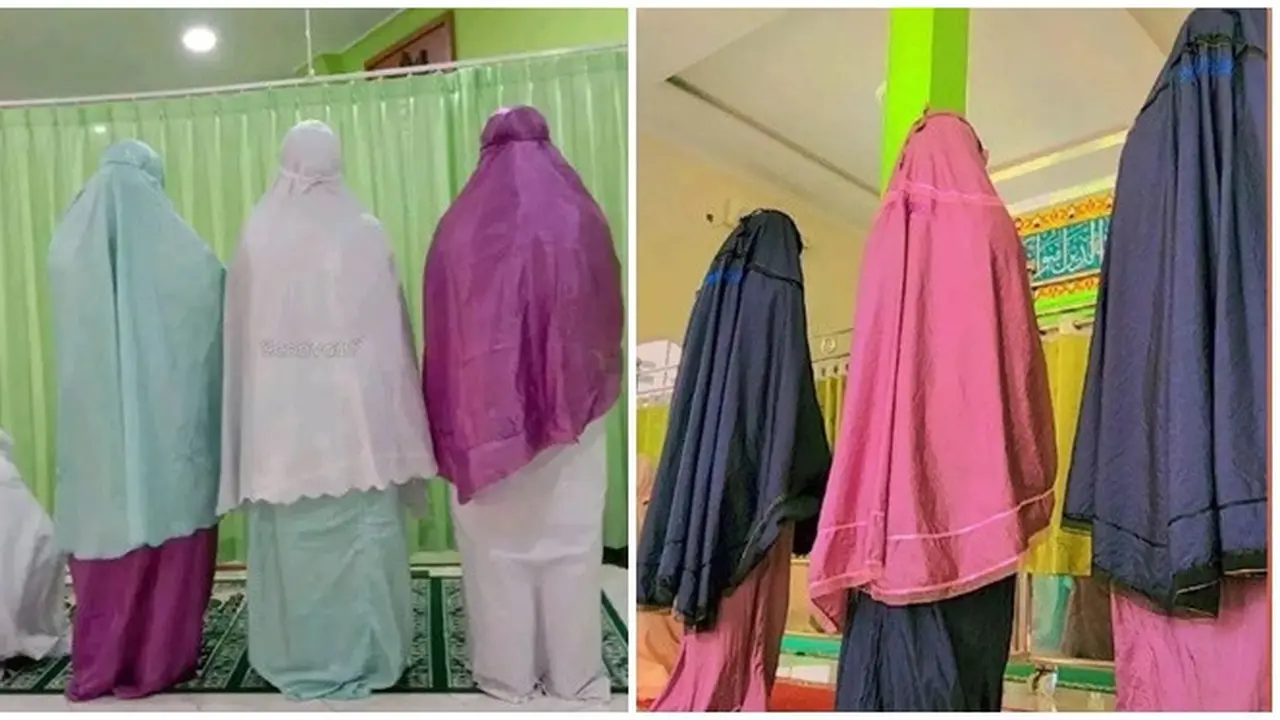 6 Potret Atasan dan Bawahan Mukena Tabrak Warna Ini Nyeleneh, Bikin Gagal Fokus