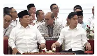 Prabowo Subianto-Gibran Rakabuming Raka saat menghadiri rapat pleno terbuka penetapan Presiden dan Wakil Presiden Terpilih 2024 oleh Komisi Pemilihan Umum Republik Indonesia (KPU RI) pada hari ini, Rabu (24/4/2024). (Tangkapan Layar YouTube KPU RI)