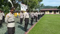 Peserta pendidikan bintara Polri tahun 2020 di Sulawesi Tengah saat menerima arahan dari Kapolda Sulteng, Irjen Pol. Abdul Rakhman Baso, Selasa (17/11/2020). (Foto: Humas Polda Sulteng).