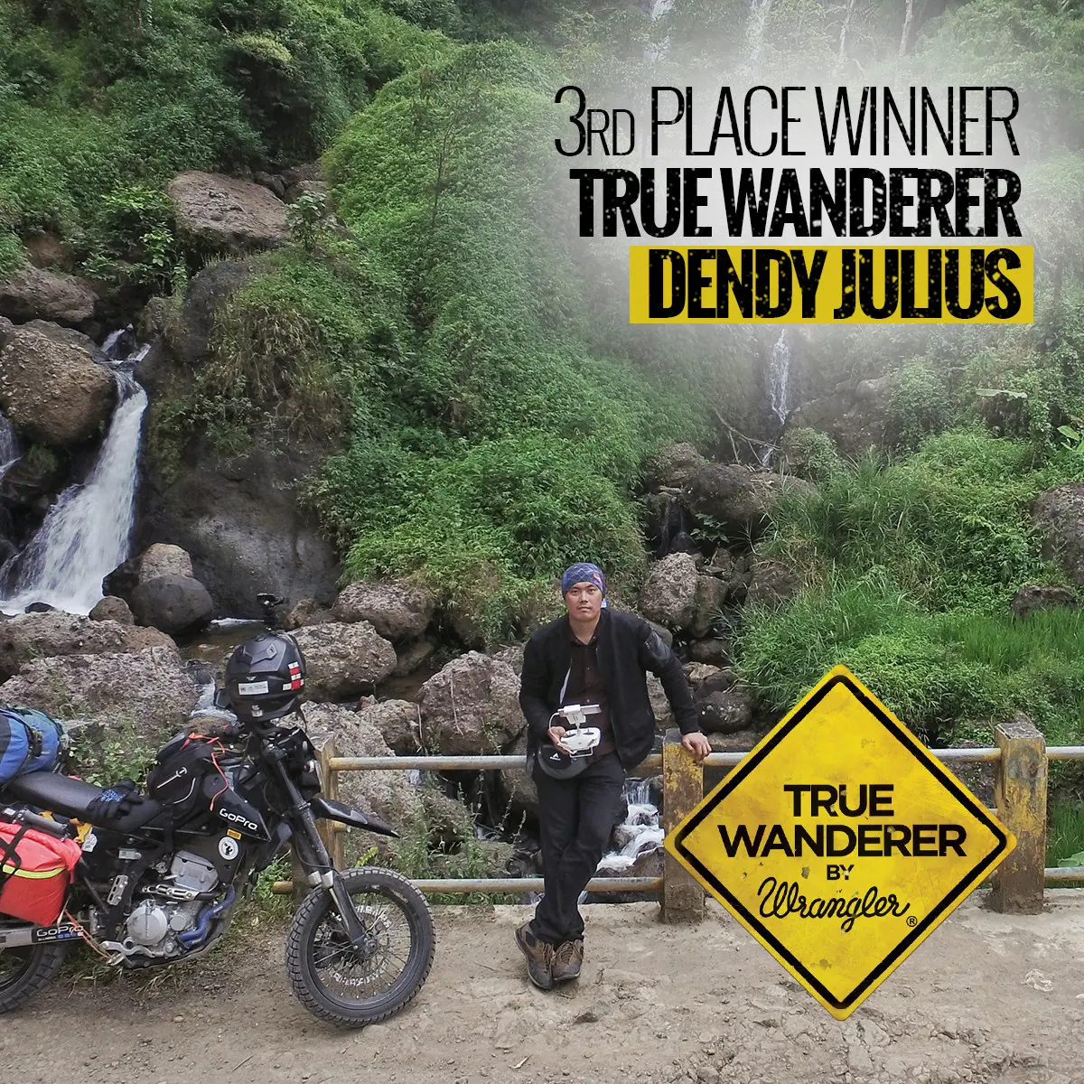 Dendy Julius menjadi pemenang pertama dari kompetisi Wrangler True Wanderer 2017 yang diadakan oleh Wrangler.