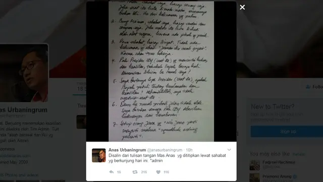 Surat Anas Urbaningrum