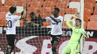 Selebrasi pemain Valencia saat kalahkan Real Madrid (AP)