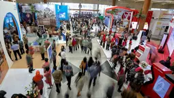 Suasana pameran The Indonesian Petroleum Association (IPA) ke-39 di Jakarta Convention Center, Jakarta, Rabu (20/5/2015). (Liputan6.com/Faizal Fanani)