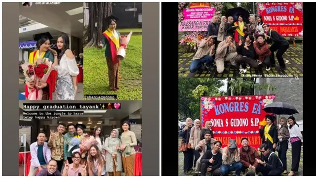 6 Potret Erina Gudono Hadiri Wisuda Adiknya, Tidak Didampingi Kaesang Pangarep