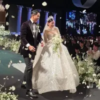 Pasangan seleb Korea Selatan Lee Seung Gi dan Lee Da In resmi menikah hari ini. (Foto: IG/dramanzuri).