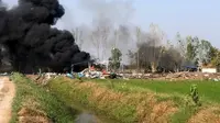 Ledakan di gudang kembang api di Thailand. (AFP)