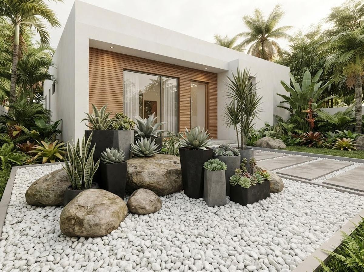 Taman Kering Minimalis Modern