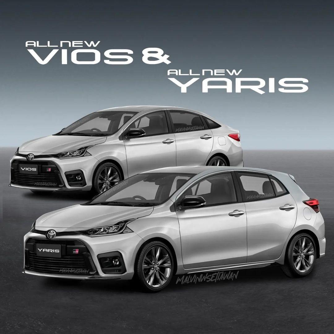 Render Toyota Vios dan Toyota Yaris terbaru (Instagram/@malvinwsetiawan)