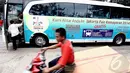 Di masing-masing shuttle bus disiapkan 4 sampai 6 bus setiap harinya. Seluruh rute tersebut menuju ke Jalan Benyamin Sueb atau Pintu Gambir, Jakarta, Rabu (11/6/2014) (Liputan6.com/Faizal Fanani)