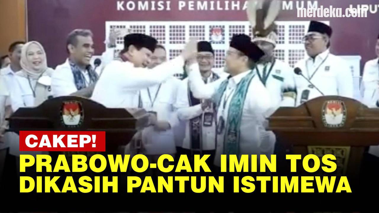 VIDEO: CAKEP! Pantun Cak Imin Bikin Prabowo Tertawa, Langsung Saling Tos