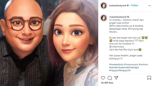Maia Estianty dan Irwan Mussry tampil bergaya animasi (https://www.instagram.com/p/COwsdwRjXMI/)