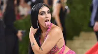 Lourdes Leon, putri penyanyi Madonna, tiba untuk Gala Met 2021 di Metropolitan Museum of Art pada 13 September 2021 di New York. (ANGELA WEISS / AFP)