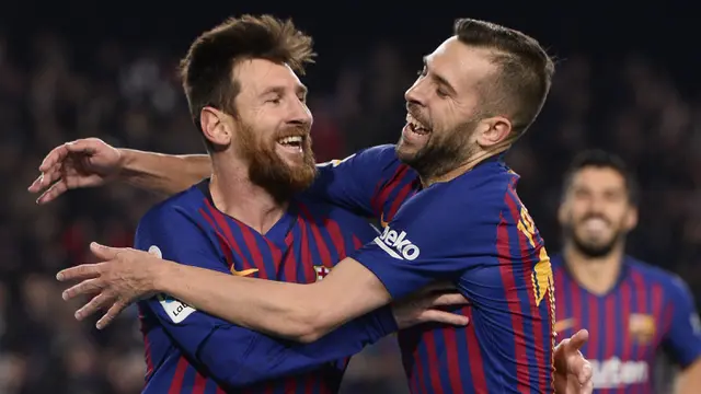 Lionel Messi dan Jordi Alba