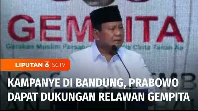 Setelah berkampanye di Aceh, Calon Presiden nomor urut 2, Prabowo Subianto melanjutkan safari politik di Bandung, Jawa Barat. Prabowo menerima dukungan dari Gerakan Muslim Persatuan Indonesia Cinta Tanah Air atau Gempita.
