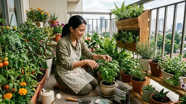 Cara Memulai Berkebun dengan Ruang Terbatas/AI Generated