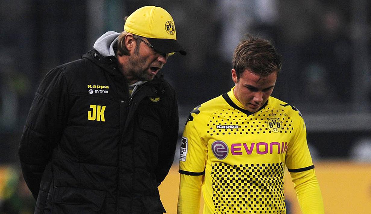 Gelandang asal Jerman, Mario Gotze, merupakan pemain yang diorbitkan Jurgen Klopp ketika masih sama-sama berada di Borussia Dortmund dari 2009 hingga 2013. (AFP/Patrik Stollarz)